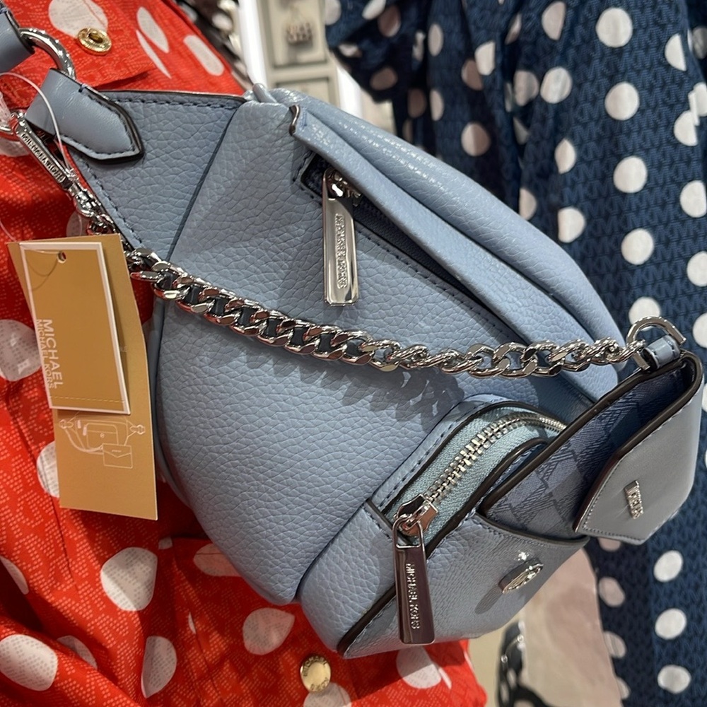 Michael Kors Maisie Lg Pebbled Leather 2-in-1 Sling Fanny Pack Waist Bag Belt - Picture 13 of 16